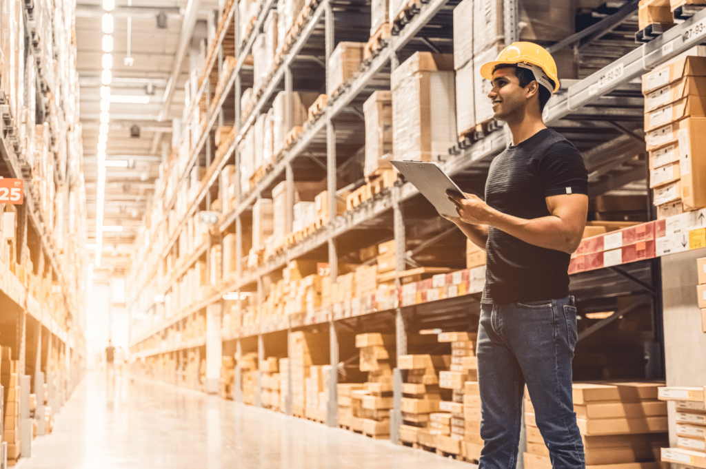 Cleveland warehouse worker managing inventory