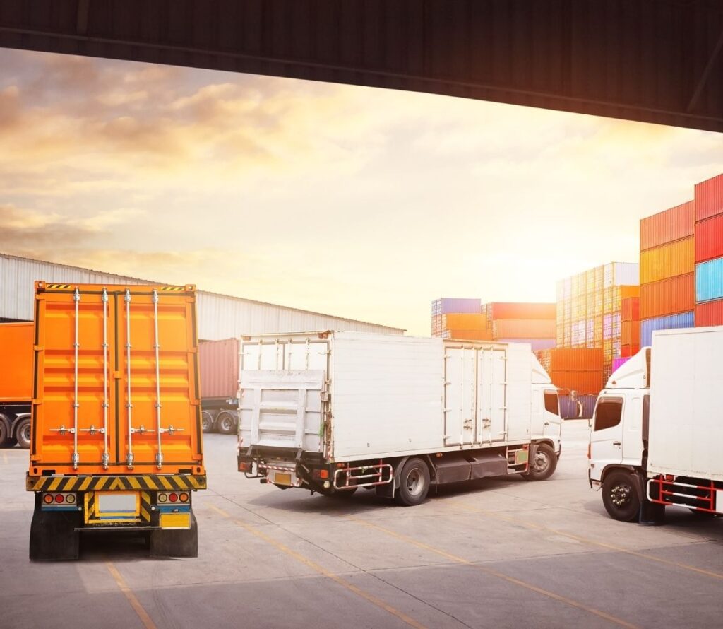 Local drayage trucks serving Dayton industrial areas