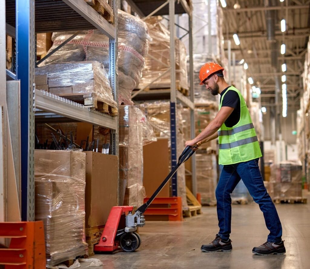 Austin TX warehouse interior showing pallet storage and racking