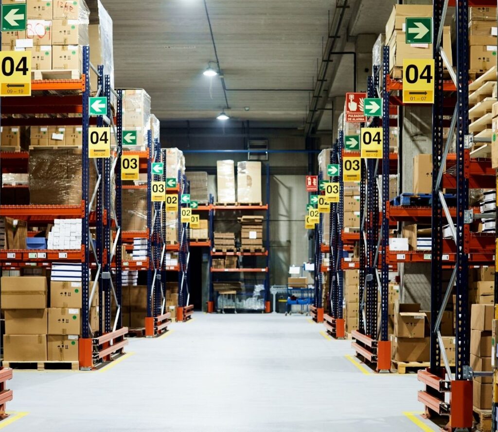 Secure warehouse storage in Montgomery, AL showing pallet racking, organized inventory, and forklift operations.