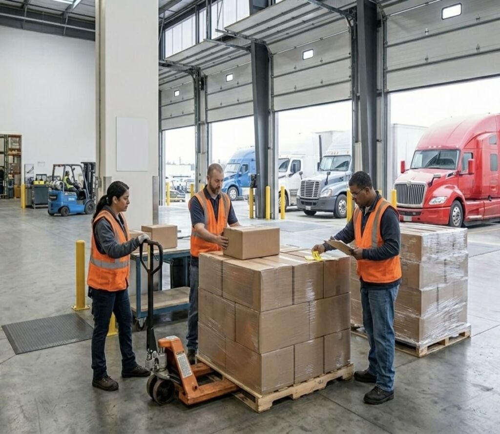 Pallet rework and freight optimization team in Vancouver WA warehouse