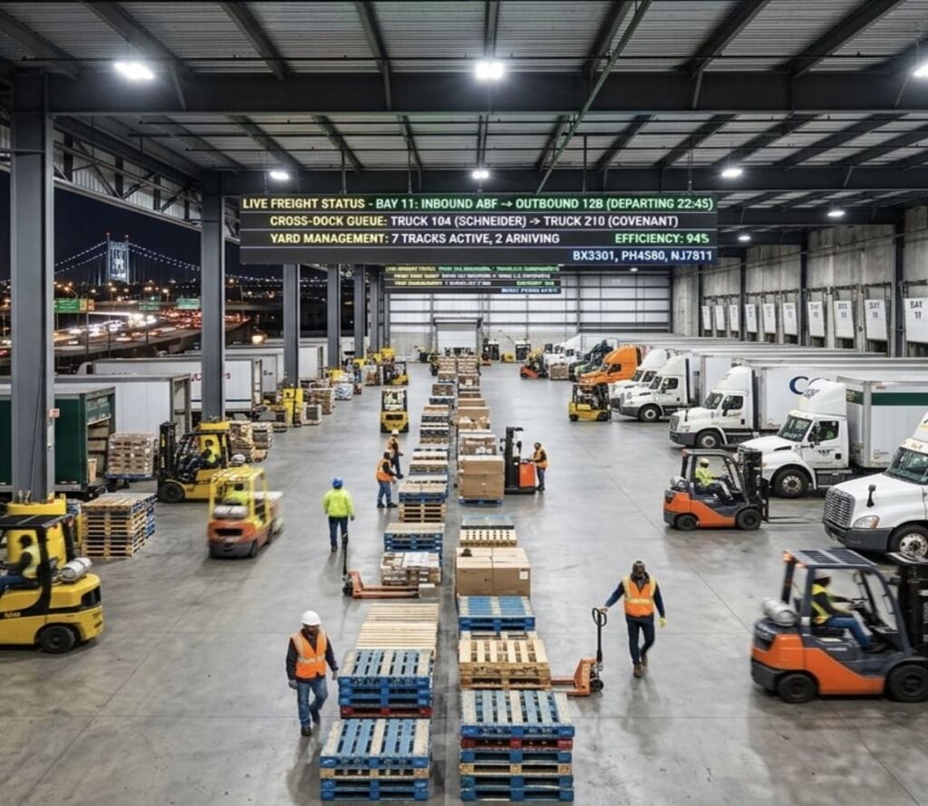 Active cross-docking terminal with operations in Johnstown, NY